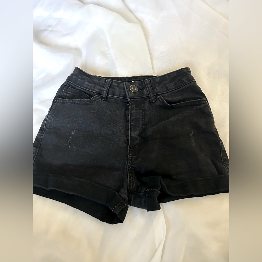 Black Jean shorts